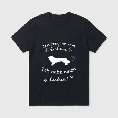 Landseer Landseer Hund T-Shirt 0129 – Klassisches T-Shirt in Schwarz