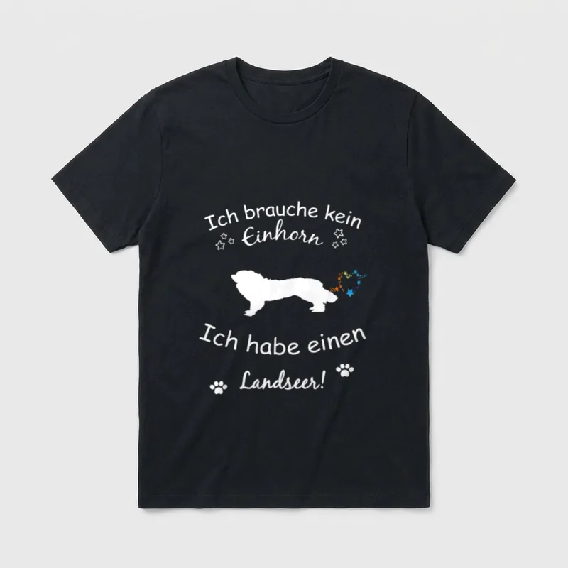 Landseer Landseer Hund T-Shirt 0129 – Klassisches T-Shirt in Schwarz