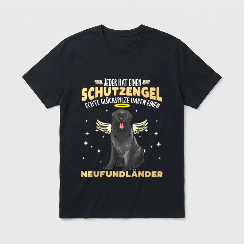 Neufundländer Hund mit lustigem T-Shirt – Klassisches T-Shirt in Schwarz