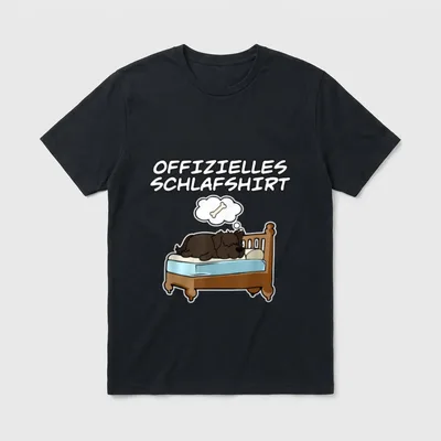 Offizielles Schlafshirt I Pyjama T-Shirt 0138 – Klassisches T-Shirt in Schwarz