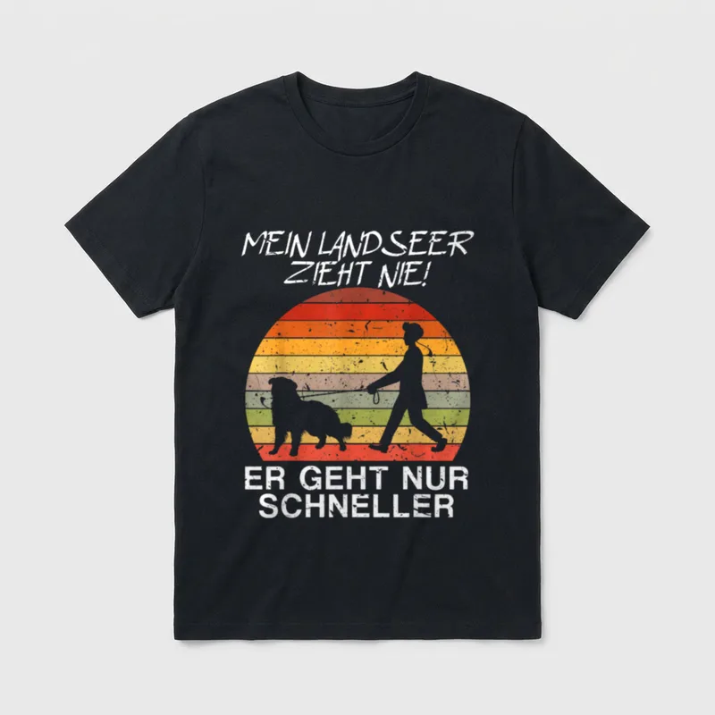 Mein Landseer Zieht Nie T-Shirt – Klassisches T-Shirt in Schwarz