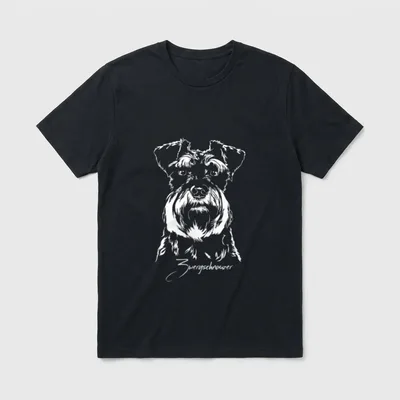 Zwergschnauzer Schnauzer Hunde Portrait T-Shirt – Klassisches T-Shirt in Schwarz