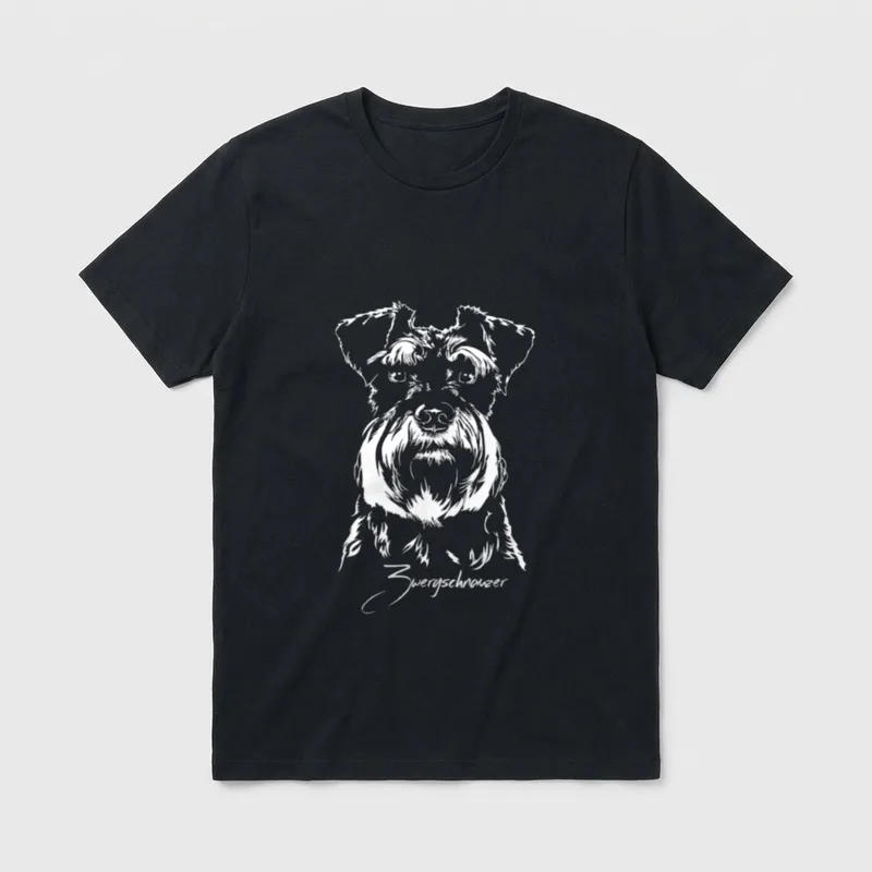Zwergschnauzer Schnauzer Hunde Portrait T-Shirt – Klassisches T-Shirt in Schwarz