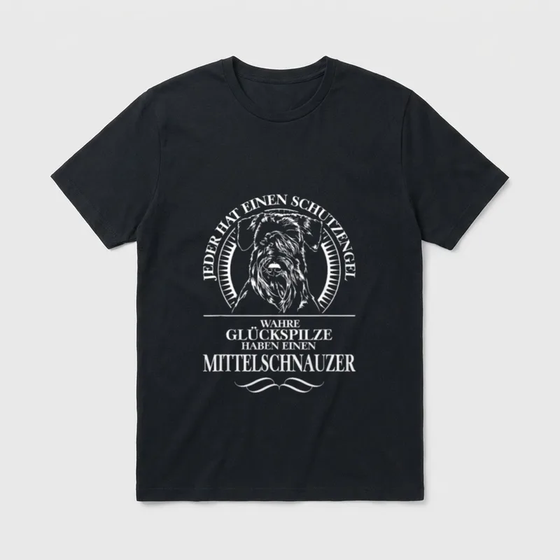 Mittelschnauzer Schutzengel Hund Hunde T-Shirt – Klassisches T-Shirt in Schwarz