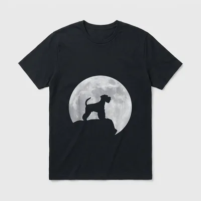 Mond und Hund Silhouette T-Shirt – Klassisches T-Shirt in Schwarz