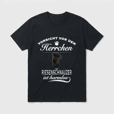 Vorsicht vor dem Herrchen Hund T-Shirt – Klassisches T-Shirt in Schwarz