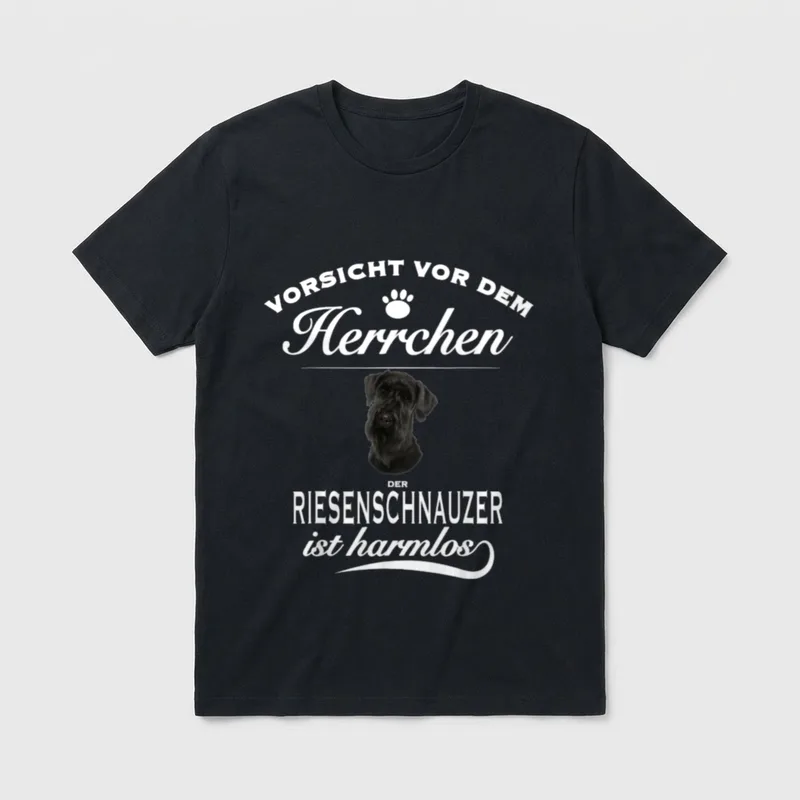 Vorsicht vor dem Herrchen Hund T-Shirt – Klassisches T-Shirt in Schwarz