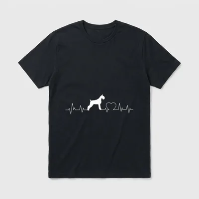 Riesenschnauzer Herzschlag Schnauzer Hunde T-Shirt – Klassisches T-Shirt in Schwarz