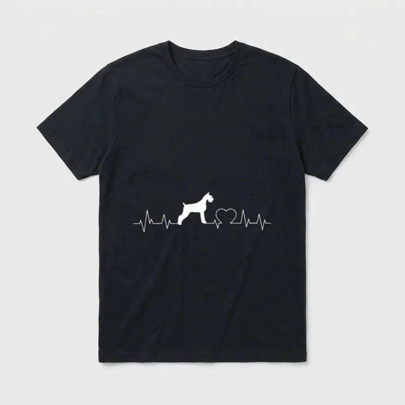 Riesenschnauzer Herzschlag Schnauzer Hunde T-Shirt – Klassisches T-Shirt in Schwarz