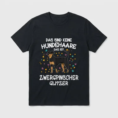 Zwergpinscher Glitzer Hundehalter Gassi T-Shirt – Klassisches T-Shirt in Schwarz