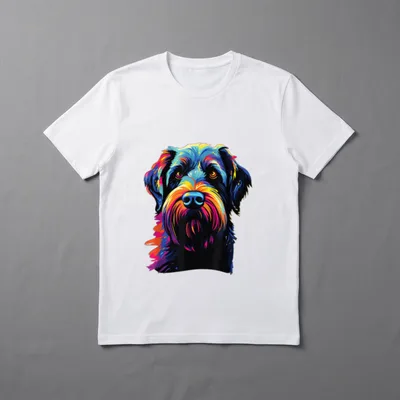 Wasserfarben Farbenfroher Riesenschnauzer Hunde T-Shirt – Klassisches T-Shirt in Schwarz