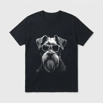 Schnauzer Hund Zwergschnauzer Sonnenbrille T-Shirt – Klassisches T-Shirt in Schwarz