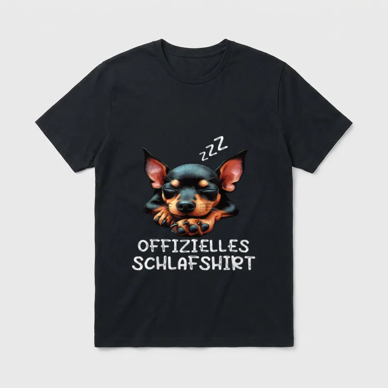 Offizielles Schlafshirt Zwerg Pinscher T-Shirt – Klassisches T-Shirt in Schwarz