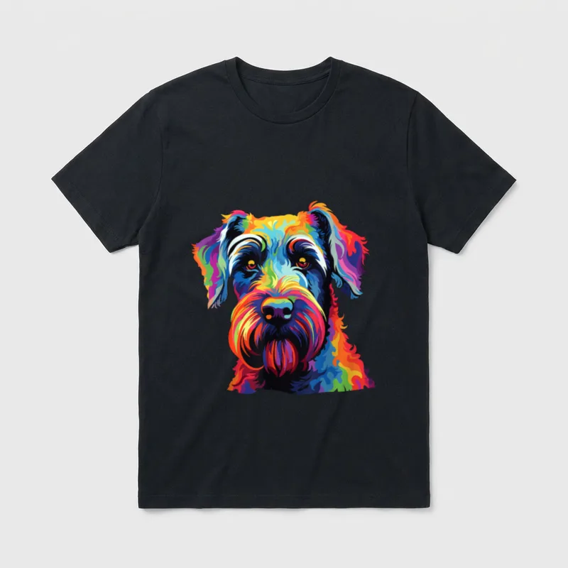Wasserfarben Farbenfroher Standard Schnauzer T-Shirt – Klassisches T-Shirt in Schwarz
