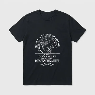 Riesenschnauzer Schutzengel Hund Hunde T-Shirt 0051 – Klassisches T-Shirt in Schwarz