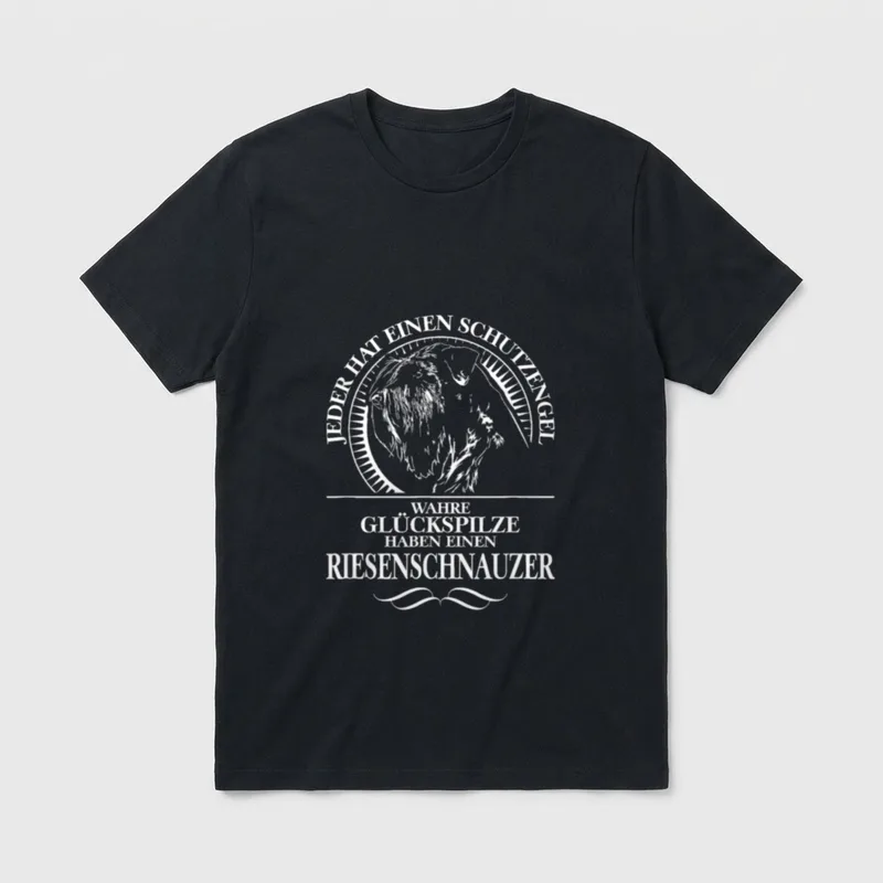 Riesenschnauzer Schutzengel Hund Hunde T-Shirt 0051 – Klassisches T-Shirt in Schwarz