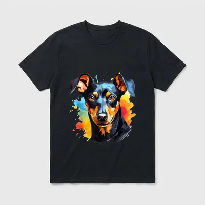 Deutscher Pinscher Porträt Portrait T-Shirt – Klassisches T-Shirt in Schwarz