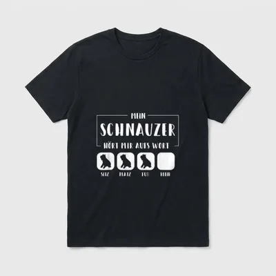 Mein Schnauzer hört aufs T-Shirt – Klassisches T-Shirt in Schwarz