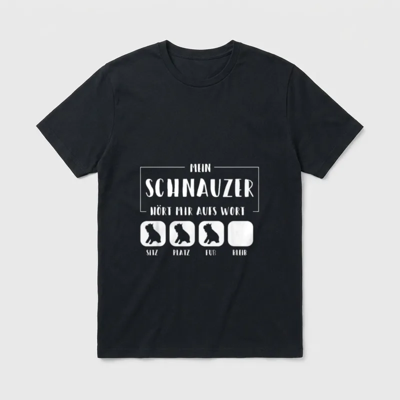 Mein Schnauzer hört aufs T-Shirt – Klassisches T-Shirt in Schwarz