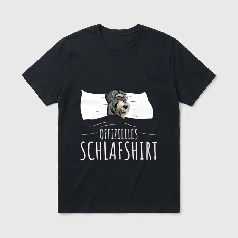 Zwergschnauzer Hunde Offizielles Schlafshirt T-Shirt – Klassisches T-Shirt in Schwarz