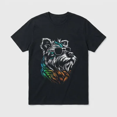 Schnauzer Hund mit Sonnenbrille T-Shirt – Klassisches T-Shirt in Schwarz