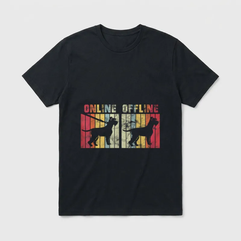 Riesenschnauzer Online Offline Hunderassen T-Shirt – Klassisches T-Shirt in Schwarz