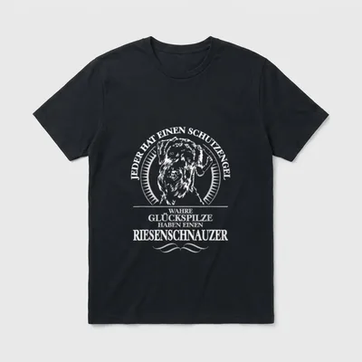 Riesenschnauzer Schutzengel Hunde Hund T-Shirt 0066 – Klassisches T-Shirt in Schwarz