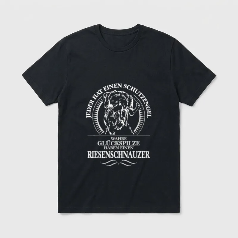 Riesenschnauzer Schutzengel Hunde Hund T-Shirt 0066 – Klassisches T-Shirt in Schwarz