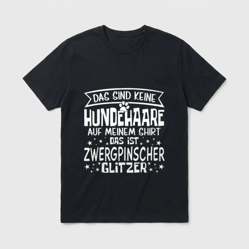 Zwergpinscher Glitzer Hundehalter Zwergpinscher T-Shirt – Klassisches T-Shirt in Schwarz
