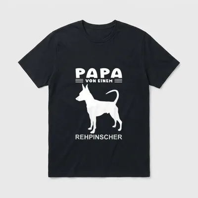 Rehpinscher Papa witziges Motiv T-Shirt – Klassisches T-Shirt in Schwarz