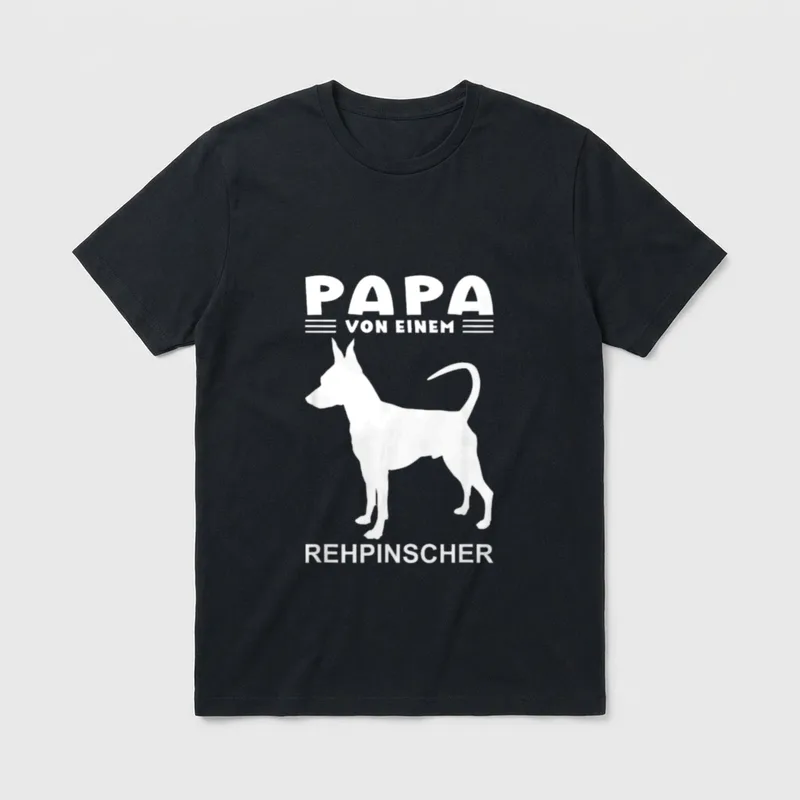 Rehpinscher Papa witziges Motiv T-Shirt – Klassisches T-Shirt in Schwarz