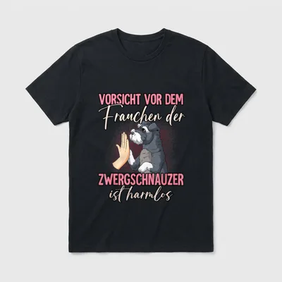 Vorsicht vor dem Frauchen Pinscher & Schnauzer T-Shirt – Klassisches T-Shirt in Schwarz