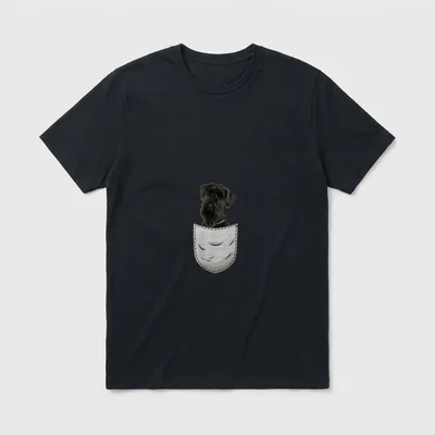 Süßer Riesen-schnauzer Brust-Tasche Pocket T-Shirt – Klassisches T-Shirt in Schwarz