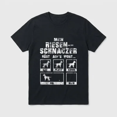 Mein Riesenschnauzer Hört auf's T-Shirt – Klassisches T-Shirt in Schwarz