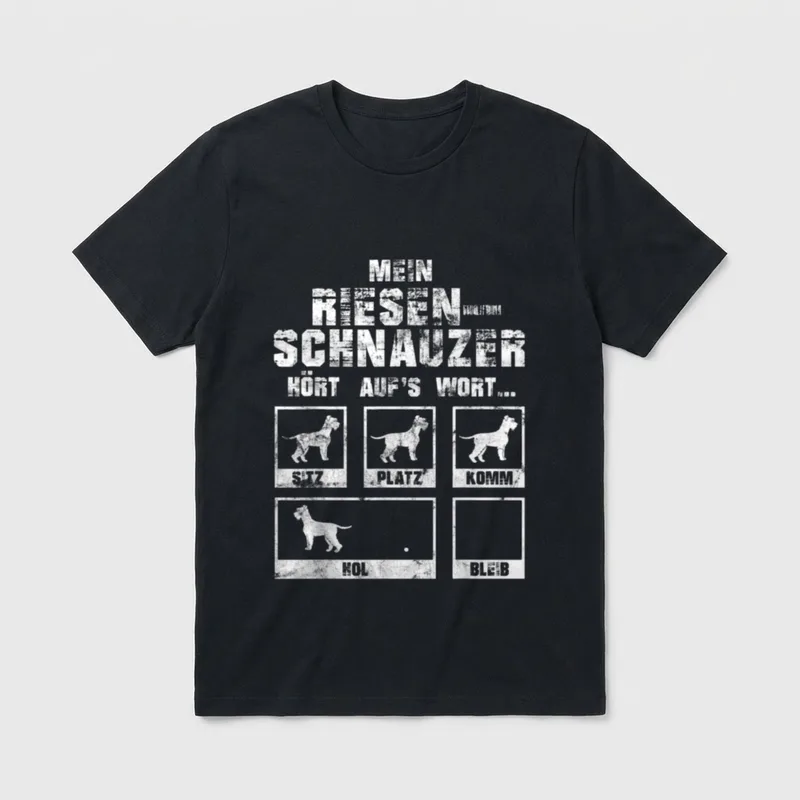 Mein Riesenschnauzer Hört auf's T-Shirt – Klassisches T-Shirt in Schwarz