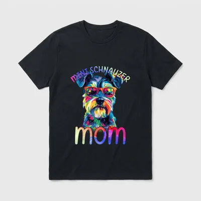 Mini Schnauzer Mama Bunte T-Shirt – Klassisches T-Shirt in Schwarz