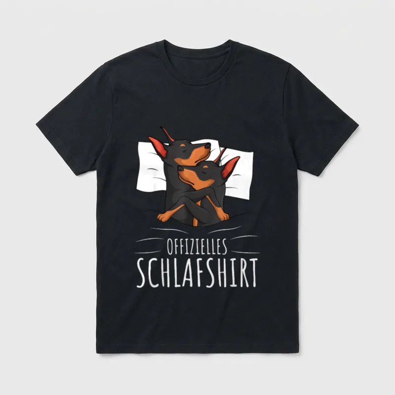 Zwergpinscher Offizielles Schlafshirt Miniature T-Shirt 0097 – Klassisches T-Shirt in Schwarz