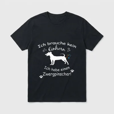 Zwergpinscher Zwergpinscher Hund T-Shirt 0122 – Klassisches T-Shirt in Schwarz