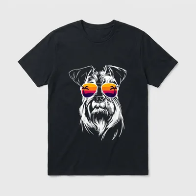 Zwergschnauzer Miniature Schnauzer Hund T-Shirt 0131 – Klassisches T-Shirt in Schwarz