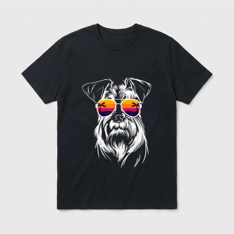 Zwergschnauzer Miniature Schnauzer Hund T-Shirt 0131 – Klassisches T-Shirt in Schwarz