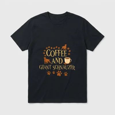 Kaffee und Riesenschnauzer Hund T-Shirt – Klassisches T-Shirt in Schwarz