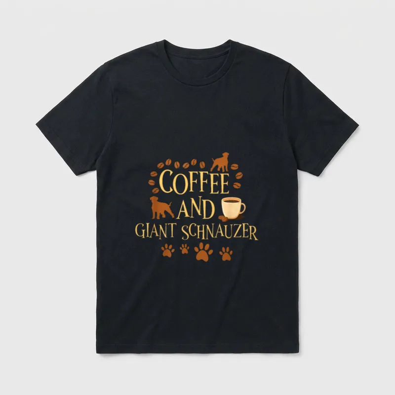 Kaffee und Riesenschnauzer Hund T-Shirt – Klassisches T-Shirt in Schwarz