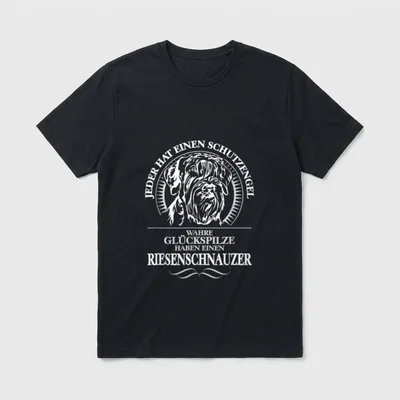 Riesenschnauzer Schutzengel Hund Hunde T-Shirt 0151 – Klassisches T-Shirt in Schwarz