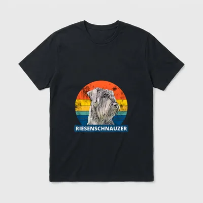 Riesenschnauzer Vintage Retro Design T-Shirt – Klassisches T-Shirt in Schwarz