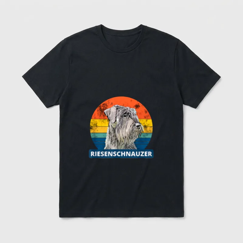 Riesenschnauzer Vintage Retro Design T-Shirt – Klassisches T-Shirt in Schwarz
