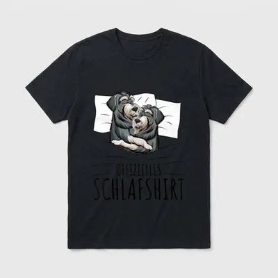Offizielles Schlafshirt Zwergschnauzer Hunde T-Shirt 0154 – Klassisches T-Shirt in Schwarz