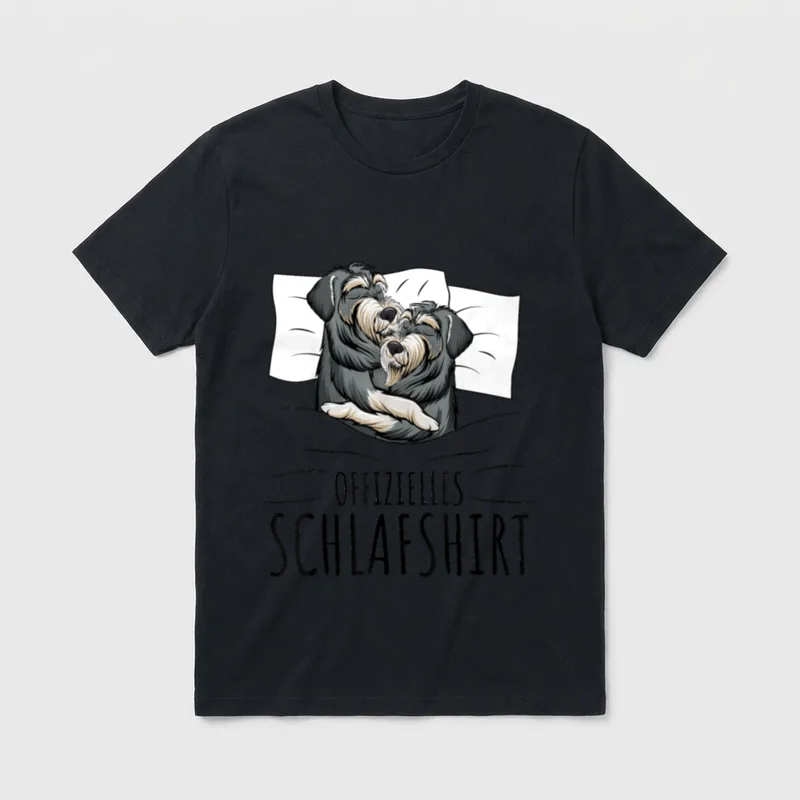 Offizielles Schlafshirt Zwergschnauzer Hunde T-Shirt 0154 – Klassisches T-Shirt in Schwarz