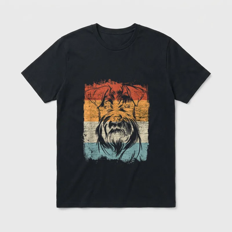 Zwergschnauzer Miniature Schnauzer Hund retro T-Shirt – Klassisches T-Shirt in Schwarz