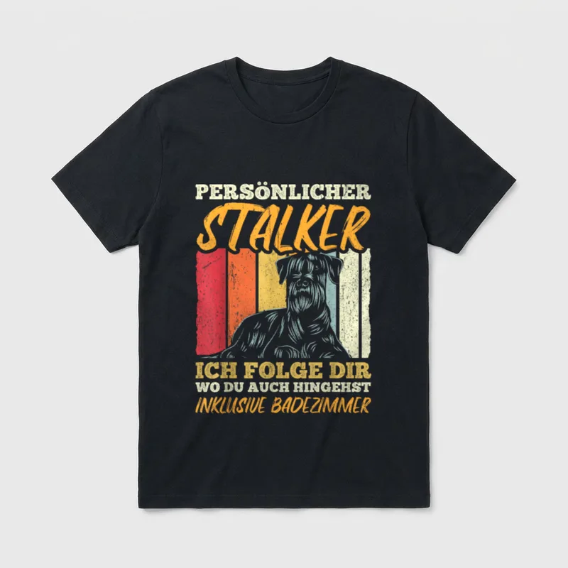 Riesenschnauzer Persönlicher Stalker Schnauzer T-Shirt – Klassisches T-Shirt in Schwarz