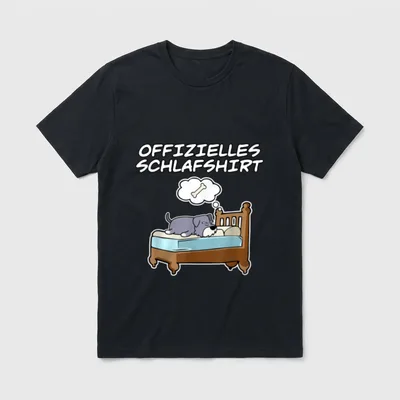 Offizielles Schlafshirt I Pyjama T-Shirt – Klassisches T-Shirt in Schwarz